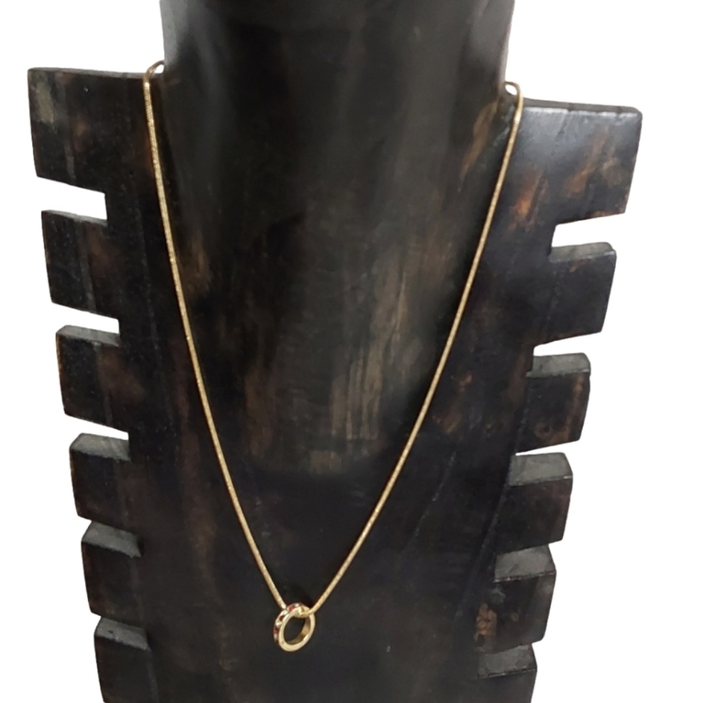 CAROLINA HERRERA  GOLDTone PENDANT RUBY & Fashion DIAMOND NECKLACE